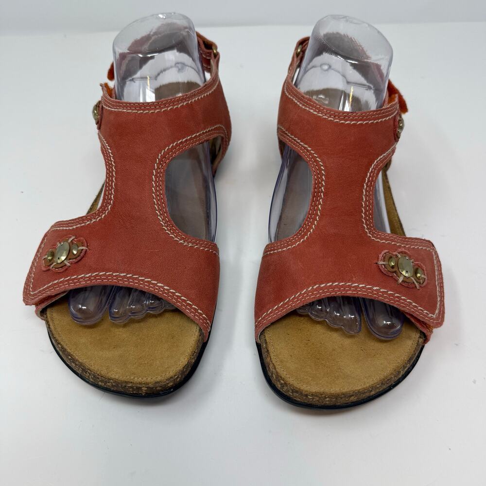 Clarks Unstructured Sandals Women's 9 Coral Leather Comfort Sandals Casual Shoes - Picture 10 of 13